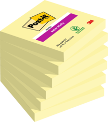 Post-it Foglietti riposizionabili Super Sticky, giallo, 76 x 76 mm, 6 x 90 fogli