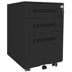 Contini Rollcontainer mit Schloss, 3 Schubladen, schwarz