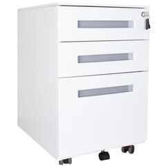 Contini Rollcontainer mit Schloss, 3 Schubladen, weiss