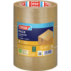 Tesa Verpackungsband Standard Paper, 3 Stück, 50 mm x 50 m