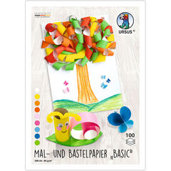 Ursus Mal- und Bastelpapier-Set Basic, A4, assortiert, 100 Blatt